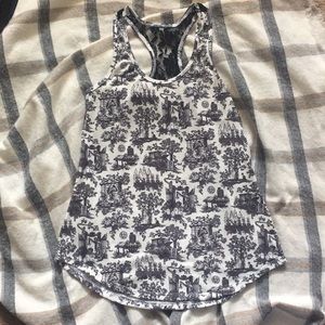 New Disney Haunted Mansion Black&White Tank Top-M